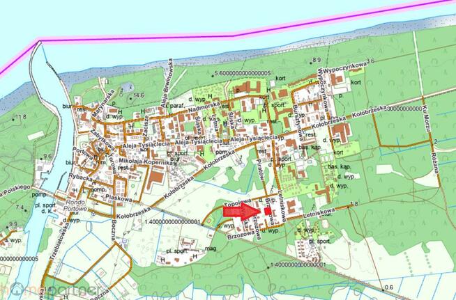 Działka inwestycyjna Mrzeżyno gm. Trzebiatów, Brzozowa