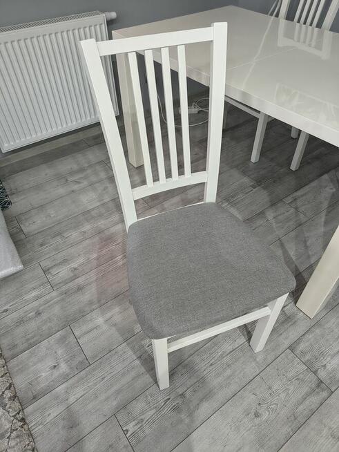 Sprzedam stół z krzesłami - stól biały połysk