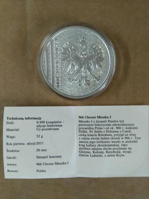 63. Medal okolicznościowy chrzest Mieszka 1