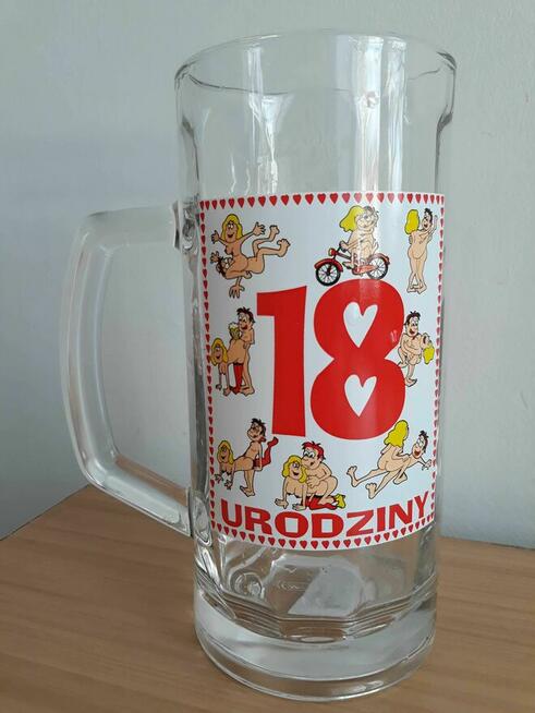 Kufel szklany 0,5l dowcipny 18 urodziny