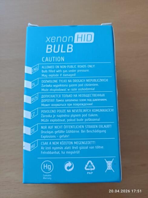 Żarnik xenon D2R temperatura świecenia 6000K