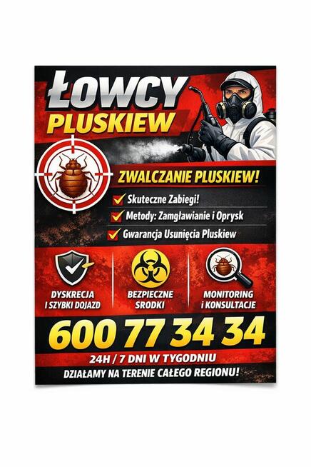 Łowcy Pluskiew profesjonalne usuwanie pluskiew