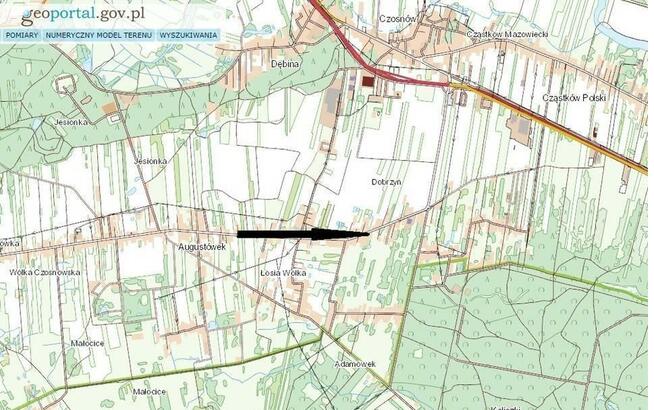 Działka budowlana Adamówek gm. Czosnów, Prosta
