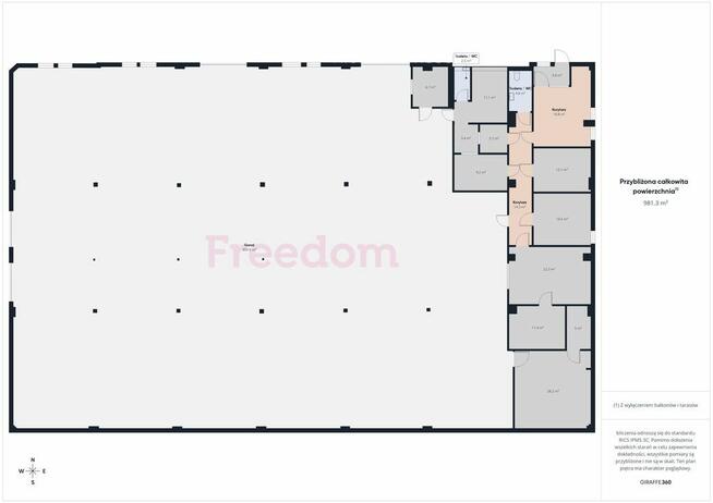 Na wynajem hala 1000m2 z pomieszczeniami biurowymi