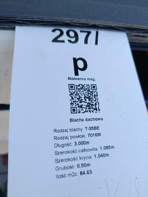 Paczka blachy dachowej - Trapez T-35 - grafit antracyt mat !