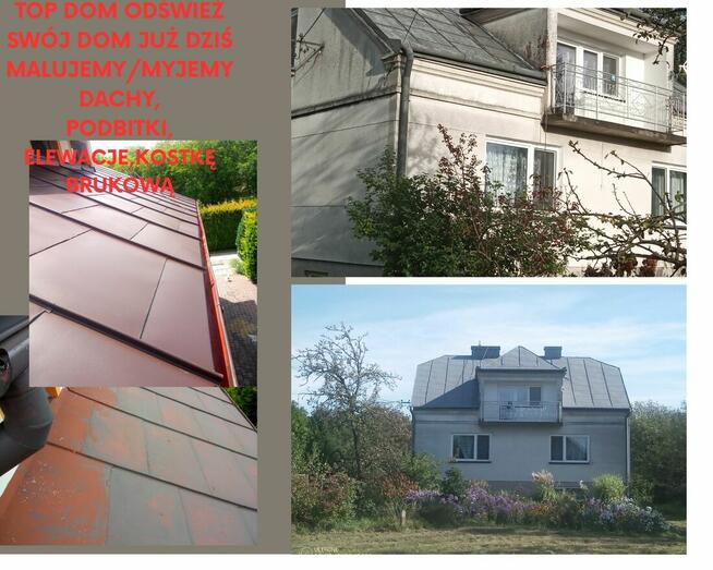 Malowanie elewacji, dachów, podbitki, remont kominów