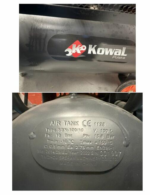 Kompresor Tachol Spebanach 100 L Kowal typ SBN-100/10