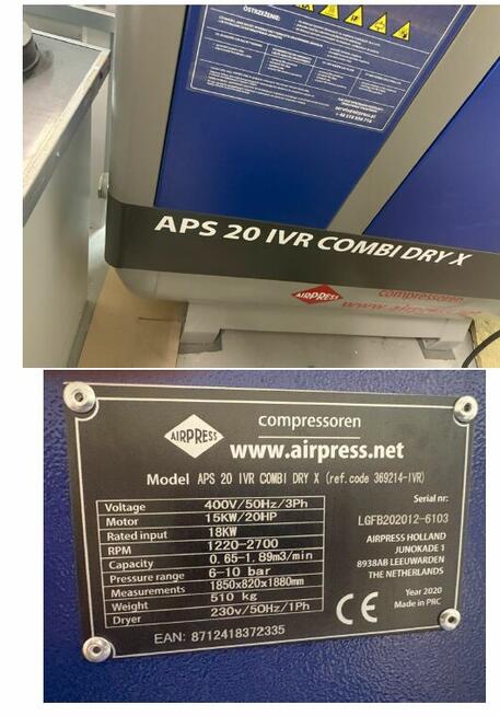 Kompresor AIRPRESS Aps20 IVR Combi DRY X