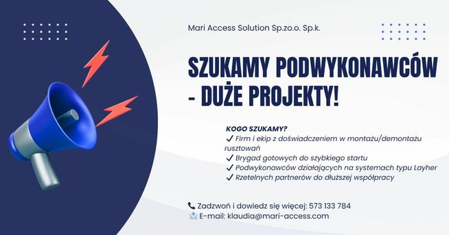 Poszukujemy Podwykonawców