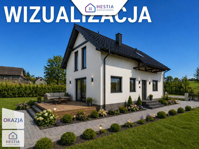 Nowy dom 140 m², działka 3200 m², Sierpowo