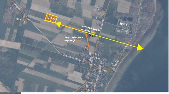 Działki inwest 1,6 km do Zatoka Pucka Hel