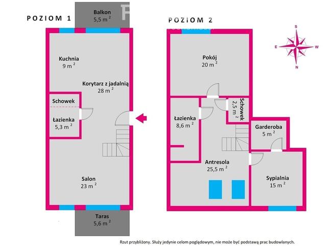 Mieszkanie 134 m² | 2poziomy | 2balkony I Chojnice