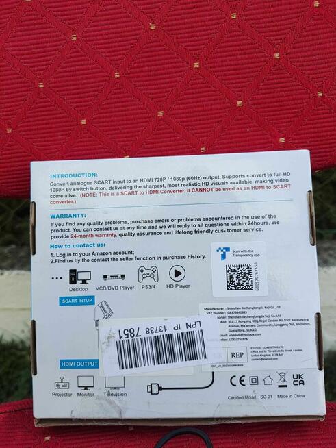 Konwerter Adapter Przejściówka Euro Scart HDMI Playstation