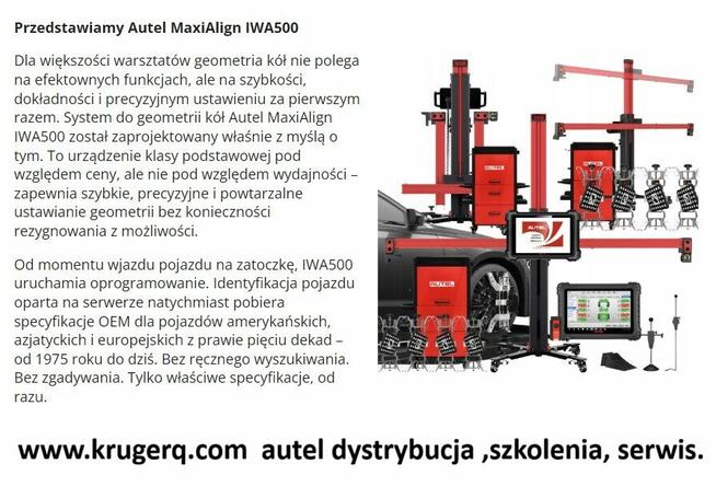 Autel IWA500 MaxiAlign 3D - Geometria Krugerq wyposażenie
