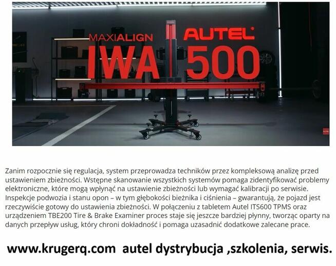 Autel IWA500 MaxiAlign 3D - Geometria Krugerq wyposażenie