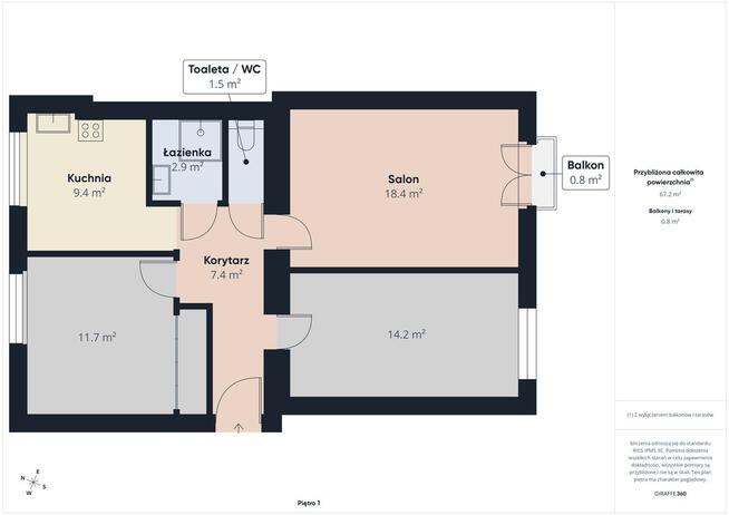Na sprzedaż 3 pokoje 66,8 m² | Wrzeszcz Dolny