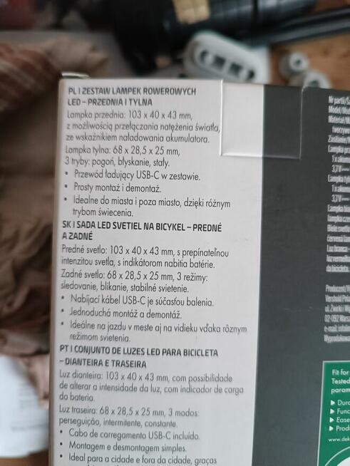 Lampki rowerowe 130 lm USB