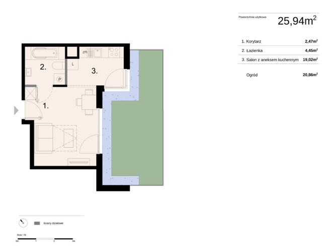 Nowe mieszkanie > 25,94 m2