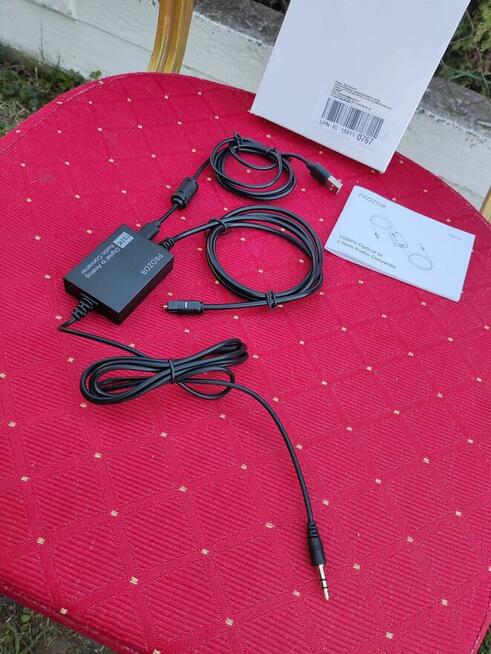 Konwerter optyczny Audio Dać SPDIF Toslink cyfrowy analogowy