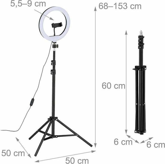 Lampa Pierścieniowa LED Kosmetyczna do Makijażu okrągła