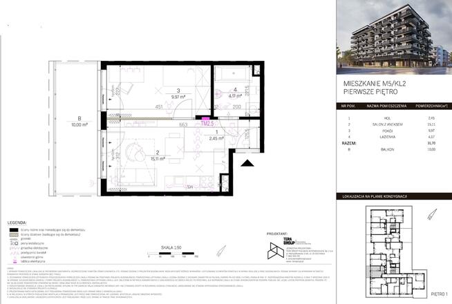 APARTAMENT 2 POKOJOWY > 32 m2
