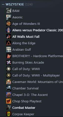 Sprzedam bibliotekę gier Steam 124 gier