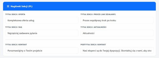 Szybki CMS | Landing Page | SEO | Zero baz danych !