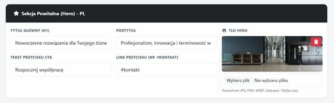 Szybki CMS | Landing Page | SEO | Zero baz danych !