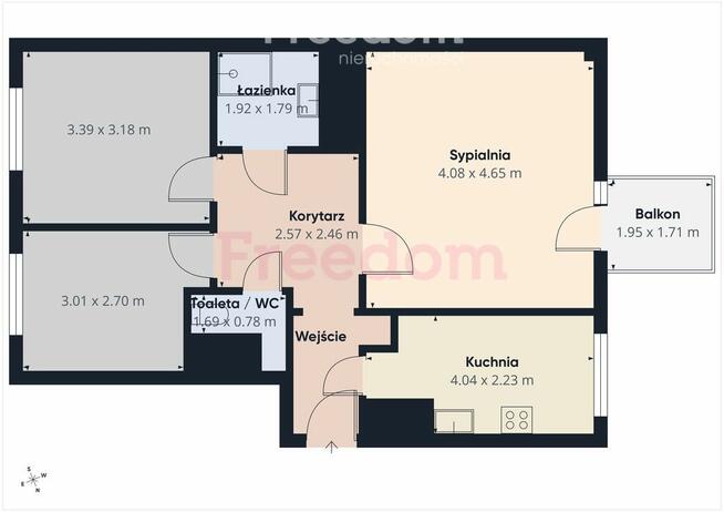 Przytulne mieszkanie Rżąka | 3 pokoje | 60,4 m²