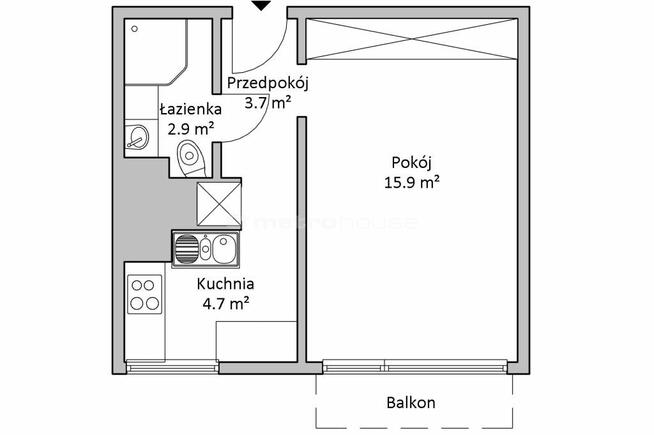 Słoneczna kawalerka z balkonem na 9. piętrze