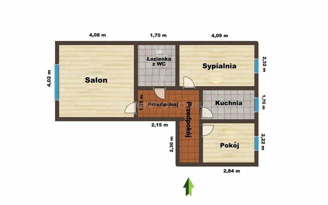 3-pokojowe mieszkanie 49,7m2 dobra lokalizacja!