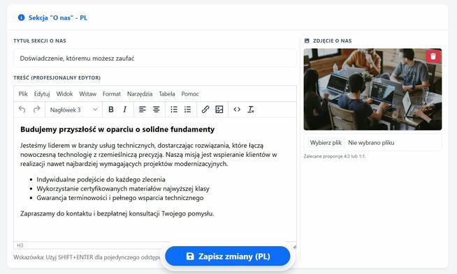 Szybki CMS | Landing Page | SEO | Zero baz danych !