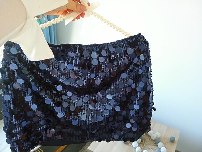 Cekinowa spódnica mini, XL