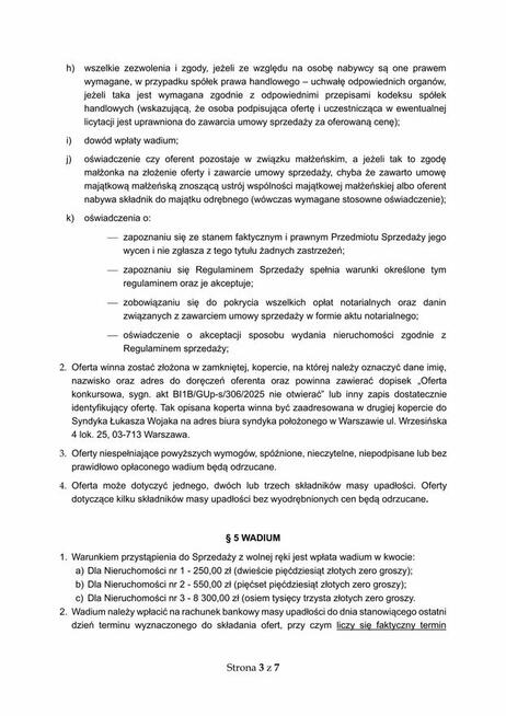 Syndyk sprzeda udziały w nieruchomościach w pow. wyszkowskim