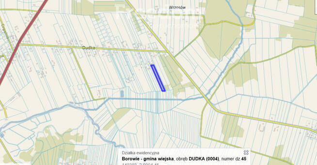 Działka rolno-budowlana Dudka, gmina Borowie
