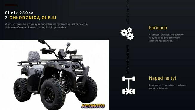 Inna Inny Quad ATV 250cc HUMMER Automat LED Oparcie Lusterka Hak Chłodnica Oleju