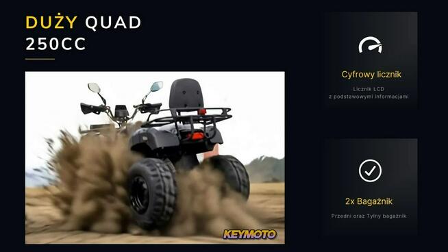Inna Inny Quad ATV 250cc HUMMER Automat LED Oparcie Lusterka Hak Chłodnica Oleju