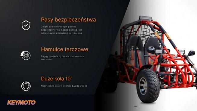Inna Inny Buggy Gokart UTV 250cc KEYMOTO AUTOMAT El. Start Wsteczny LED Alufelgi