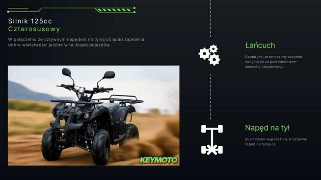 Inna Inny Quad ATV 125cc MODEL N7 Automat Koła 7 Piloty Licznik Zrywka Lusterka