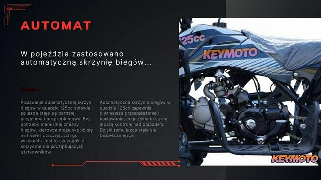 Inna Inny Quad ATV DUŻY 125cc KEYMOTO MODEL Q8' Automat 8 cali Licznik LCD LED