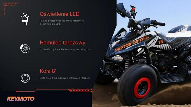 Inna Inny Quad ATV DUŻY 125cc KEYMOTO MODEL Q8' Automat 8 cali Licznik LCD LED