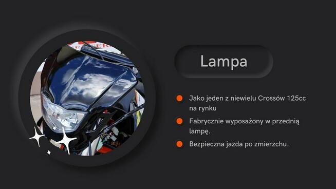 Inna Inny Cross 125 cc XTR 616 X1 17/14' 4T MANUAL Elektryczny start LAMPA Kopka