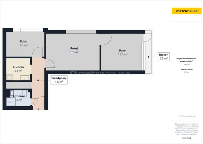 TYSIĄCLECIE, 3 pokoje 46 m2, balkon, niski blok