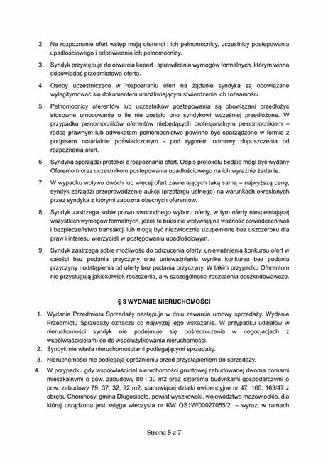 Syndyk sprzeda udziały w nieruchomościach w pow. wyszkowskim