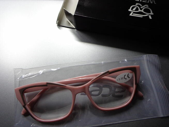 nowoczesne okulary nowe do czytania +3,5