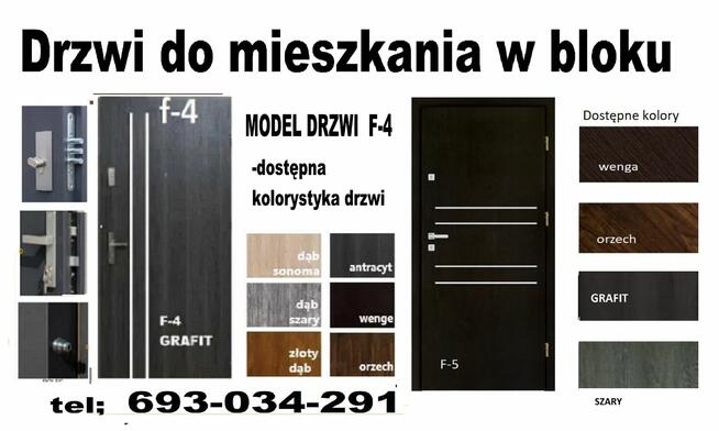 Drzwi wejściowe zewnętrzne z montażem wewnątrzklatkowe