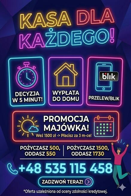 Gotówka od ręki – Decyzja w 5 minut! Pożyczki dla każdego