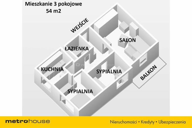 Mieszkanie 3 pokojowe z balkonem w niskim bloku.