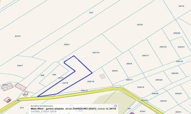 Działka 3000m2 (możliwość podziału) Mała Wieś