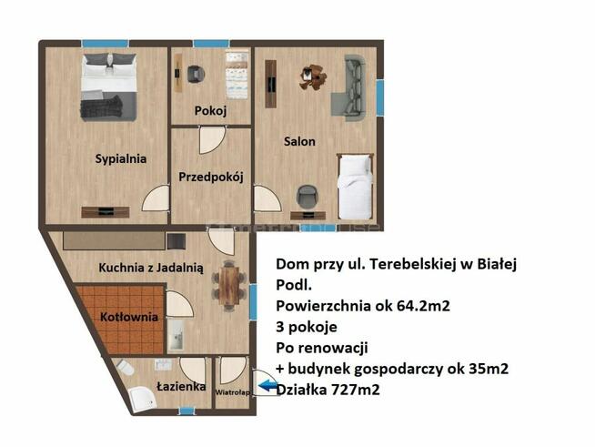 #REZERWACJA# Dom ul. Terebelska - Działka 727m2